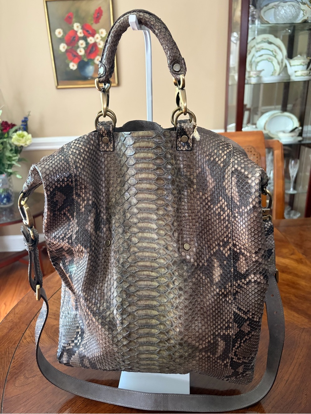 NWT Giorgio’s of Palm Beach Real Python Leather Shoulder Bag/Tote
